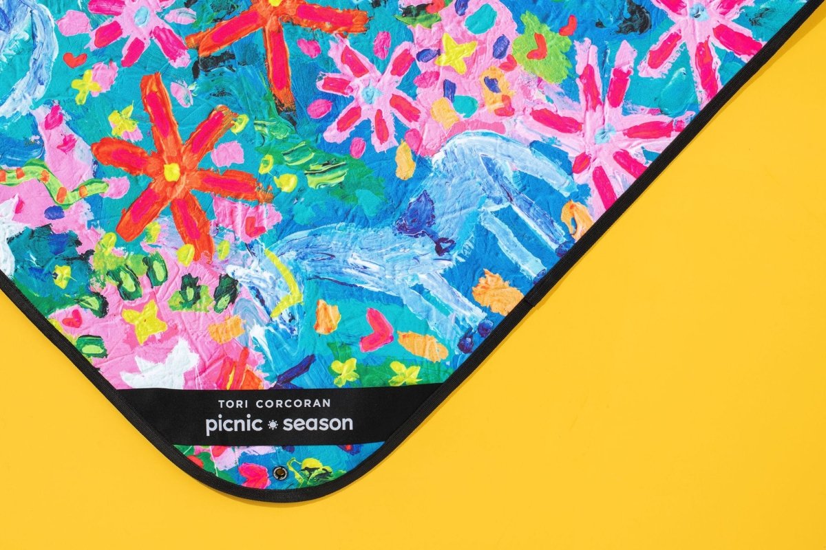 Rhinestone Cowboy Really Big Picnic Rug and Backpack Set - Umbrella Hole Version