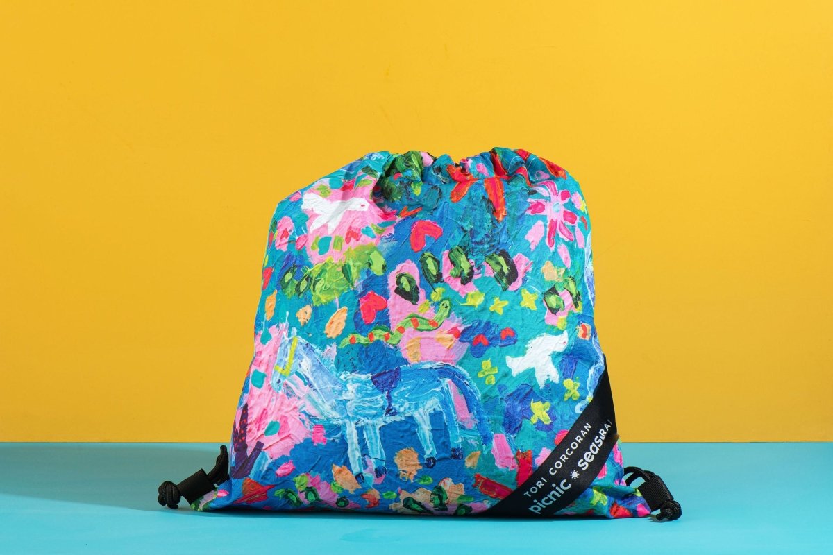 Rhinestone Cowboy Really Big Picnic Rug and Backpack Set - Umbrella Hole Version