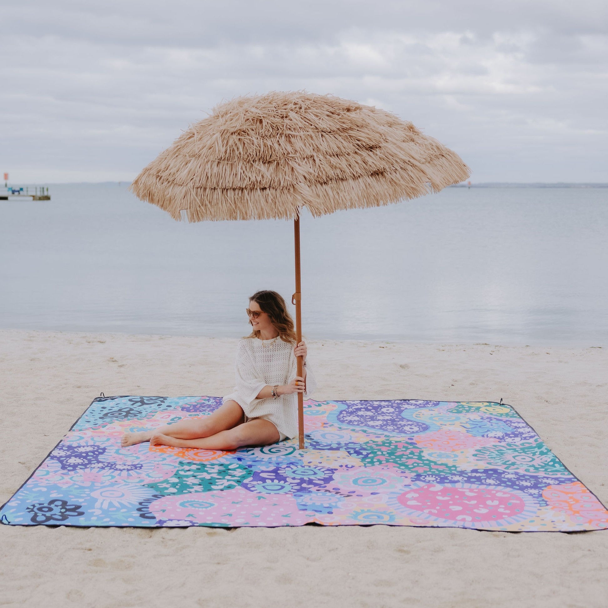 Togetherness Really Big Picnic Rug and Backpack Set - Umbrella Hole Version
