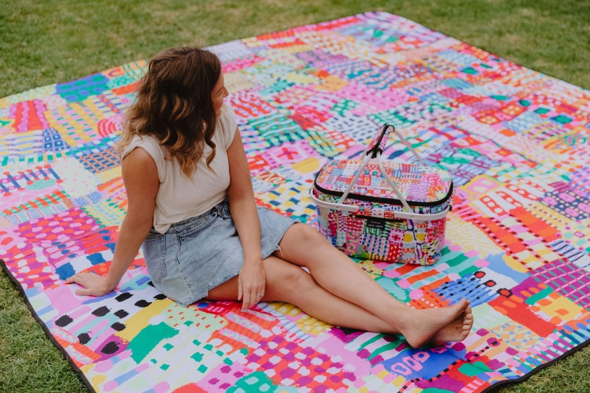Cityscape Really Big Picnic Rug and Backpack Set - Picnic Season