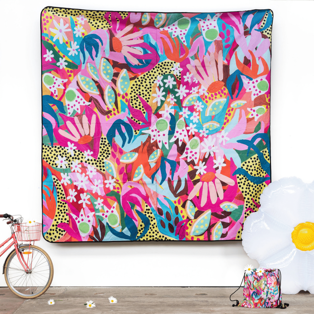 Petal Party Really Big Picnic Rug and Backpack Set