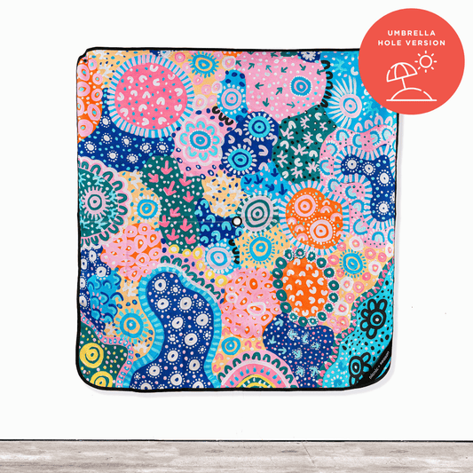 Togetherness Really Big Picnic Rug and Backpack Set - Umbrella Hole Version