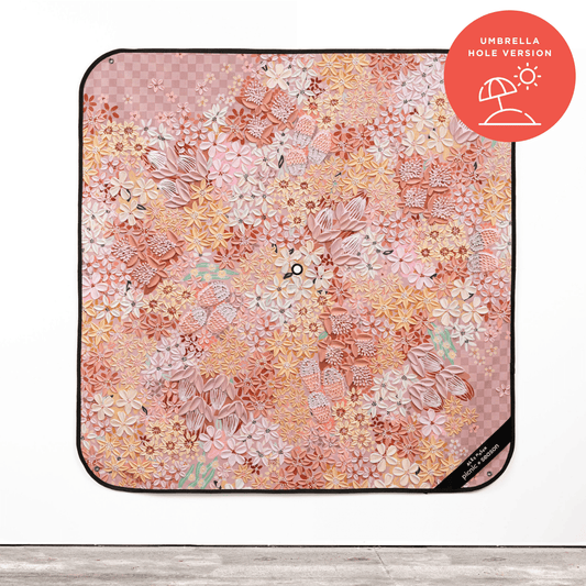 Vanilla Latte Really Big Picnic Rug and Backpack Set - Umbrella Hole Version