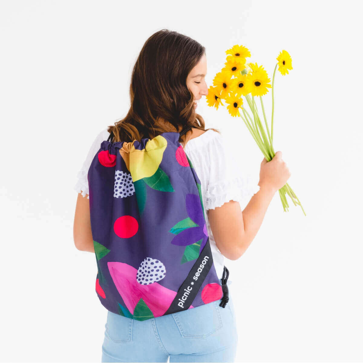 Flower Power Really Big Picnic Rug and Backpack Set